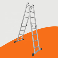 Échelle pliante multifonction en aluminium robuste, échelle à marches multi-positions en forme de A pour la construction domestique et l'utilisation industrielle