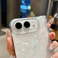 Coque de protection antichoc et anti-rayures pour iPhone Duo Fold, motif coquillage scintillant, mignon et féminin, avec protection de la charnière