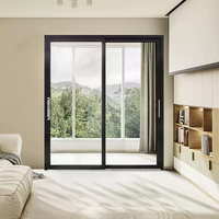 Porte coulissante en aluminium minimaliste sur mesure, robuste, double vitrage, verre trempé, cloison insonorisée moderne pour appartement