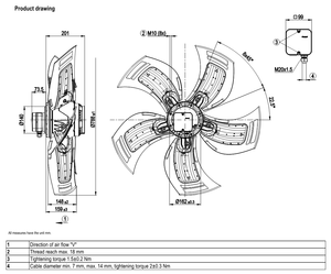ebm-papst A6D800-AA01-01 800mm AC Axial Fan Heavy Duty Industrial Ventilation Cooling Fan for Cooling Tower and HVAC Systems - Product Image 2