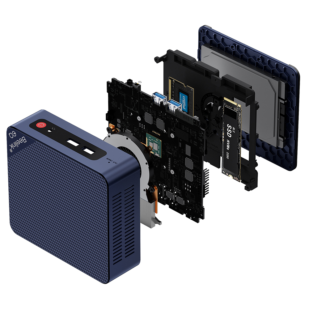 beelink eq12 düşük güç 6w bilgisayar çift fan üçlü ekran intel