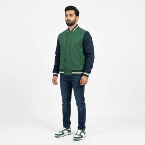 Wholesale Cheap Price Coated Stand Collar Varsity <b>Jacket</b> for <b>Men</b> <b>Long</b> Sleeve Breathable Quick Dry Winter Casual <b>Jacket</b> - Product Image 1