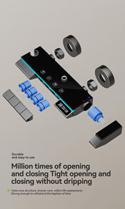 Ensemble de robinet de douche mural classique contemporain poli à double poignée avec noyau de valve en céramique Jet de pulvérisation à pause douce pour hôtels - Product Image 4