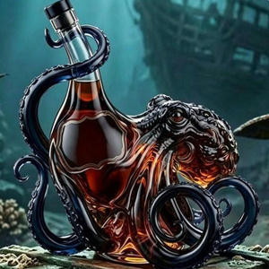 Nueva Botella de Vino y Whisky de Vidrio Transparente con Forma de Pulpo, Diseño Novedoso Soplado a Mano, Apta para Lavavajillas - Product Image 4