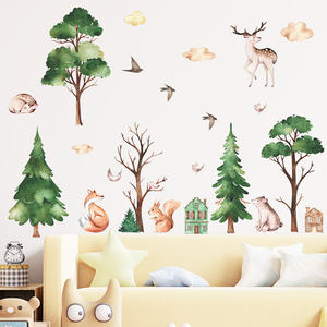 Autocollants singe éléphant Animaux de la <span class=keywords><strong>jungle</strong></span> Papier peint pour chambre à coucher Autocollant auto-adhésif Salon Décoration murale Décoration murale de fond de télévision - Product Image 5