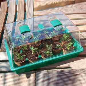 1 Pack Heavy Duty Mini Garden 24 Cells <strong>Windowsill</strong> Growing Seed Tray <strong>Propagator</strong> Greenhouse Pot Set with Humidity Vents Domes - Product Image 6