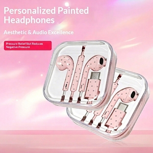 Audífonos <span class=keywords><strong>Sennheiser</strong></span> Coloridos con Diseño de Estrellas y Dibujos Animados, con Cable, Control y Micrófono, Tipo C, Audífonos Intrauditivos con Cable para Móvil, Precio Bajo - Product Image 2