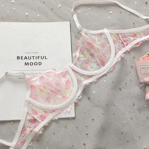 Nhà Máy OEM Sexy Và Trong Suốt Đồ Lót Sản Xuất Phụ Nữ Push-up Quần Lót Và Áo Ngực Đồ Lót Thiết Lập - Product Image 3