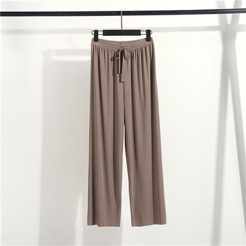 Pantaloni in Seta Ghiaccio Khaki