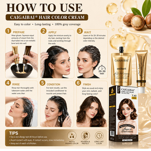 Venta al por Mayor en el Sudeste Asiático, Crema <span class=keywords><strong>de</strong></span> Coloración Capilar Profesional <span class=keywords><strong>de</strong></span> 60 ml * 2, Fórmula Vegetal Sin Amoníaco, Coloración Duradera - Product Image 5