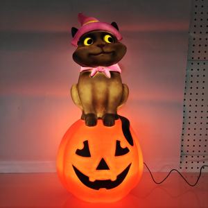 Cadılar bayramı sahne açık su geçirmez darbe kalıp siyah kedi kabak dekor LED tatil plastik el sanatları PP malzeme şişirme el sanatları - Product Image 4