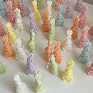 InsLong Ears Twist Rabbit Candle Regalo <span class=keywords><strong>de</strong></span> mano Decoración del hogar Regalo <span class=keywords><strong>de</strong></span> las novias Novia Regalo Pequeño regalo - Product Image 2
