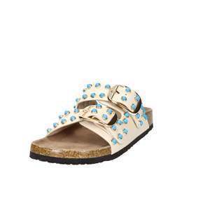 Ciabatte basse da donna SASS250282 beige alla moda con pelliccia - Product Image 2