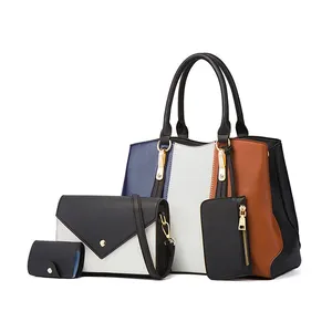 गर्म बिक्री फैशनेबल हैंडबैग 4 टुकड़े सेट महिलाओं ढोना बैग पर्स फैशन Crossbody बैग प्यारा क्लच पर्स छोटे कार्ड बैग कंधे
