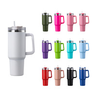 Meilleur prix 40 oz Tumbler Cups Tasse de voyage à café 40 oz Bouteille d'eau en acier inoxydable avec poignée et couvercles