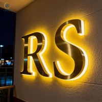 Signalétique murale LED personnalisée pour intérieur, enseigne extérieure avec logo 3D, panneau lumineux avec lettres dorées rétroéclairées, enseigne LED personnalisée, enseigne commerciale LED sur mesure