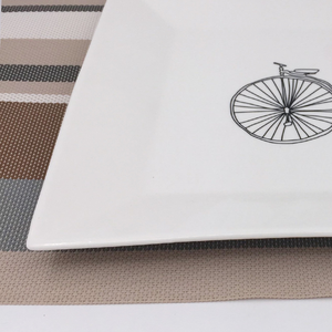 จานสี่เหลี่ยมลายครามสีขาวคุณภาพสูงสไตล์นอร์ดิกพิมพ์ลายตามสั่งเป็นมิตรต่อสิ่งแวดล้อมสำหรับสเต็กบ้าน - Product Image 6