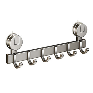 Suction Cup Hook Rack Heavy Duty Wall Mounted Entryway Coat Rack Bedroom <b>Clothes</b> <b>Storage</b> Organizer - Product Image 5