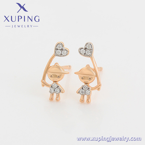 A00904544 XUPING Jewelry Nueva moda personalidad niño pequeño diseño multicolor lindo simple y elegante pendientes de tuerca para mujer - Product Image 3