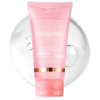 Masque de nuit hydratant anti-âge au collagène hydrolysé avec logo personnalisé pour une peau éclatante, masque peel-off enveloppant au collagène anti-rides