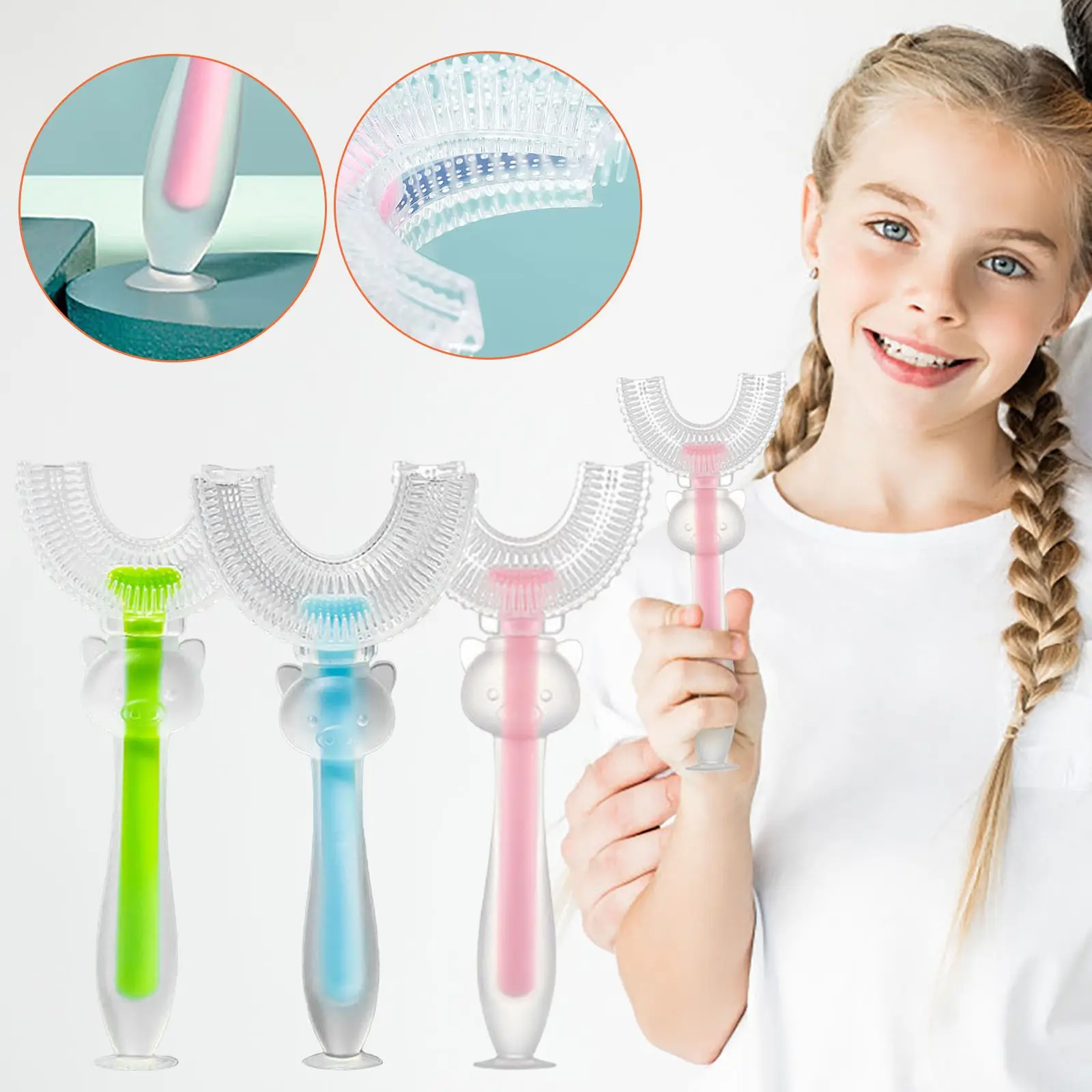 Kct escova de dentes para crianças, escova de dente para cuidados orais macia, 360 graus silicone econômico, escovas de dente para bebês