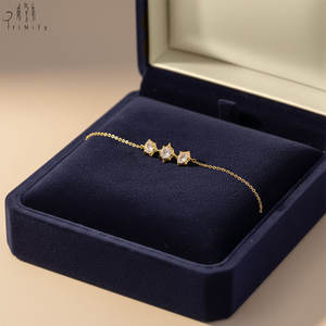 Nueva Colección de Alta Calidad, Brazalete de Oro Amarillo Sólido de 18K con Diseño de Tres Diamantes Vintage, Diamantes Naturales para Mujer, Ideal para Fiestas y Eventos - Product Image 5