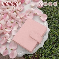 Hongbo Best-seller Classeur de budget en cuir de litchi souple A7 de 19 couleurs avec reliure en spirale à 6 anneaux en or Type d'organisateur de pochette de feuille de mouche