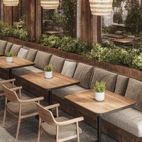 Ensemble de mobilier de restaurant commercial de luxe en bois modulaire OEM ODM : banquette, fauteuil, table et chaises pour salle à manger