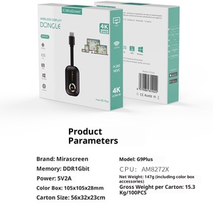 Récepteur TV 4K <span class=keywords><strong>G9</strong></span> Plus Mirascreen, dongle de mise en miroir d'écran WiFi 5G Linux pour téléphone portable, tablette et téléviseur - Product Image 2