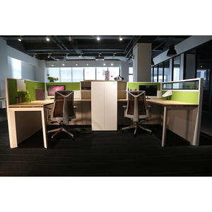 Venta al por mayor contemporáneo de cubículo en forma de <span class=keywords><strong>l</strong></span> estación de trabajo de oficina cuatro personas - Product Image 4