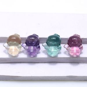 1,5 cm venta al por mayor mano tallada dibujos animados Ángel niña fluorita <span class=keywords><strong>cristal</strong></span> Mini Little Twin Stars adornos para pulsera encantos - Product Image 4