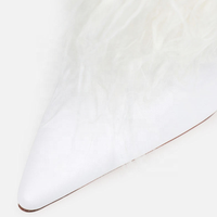Bottes hautes à talon aiguille en fausse fourrure à bout pointu pour femmes, style personnalisé