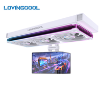 Radiateur de refroidissement liquide incurvé LOVINGCOOL 360 mm avec authentification, noir et blanc, pour PC, refroidisseur de processeur, idéal pour le DIY et les vidéos en direct avec fond d'écran dynamique
