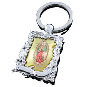 Llavero religioso personalizado, al por mayor, con la Virgen María de la Biblia, anillo Sancta, regalo de viaje, llavero de Metal