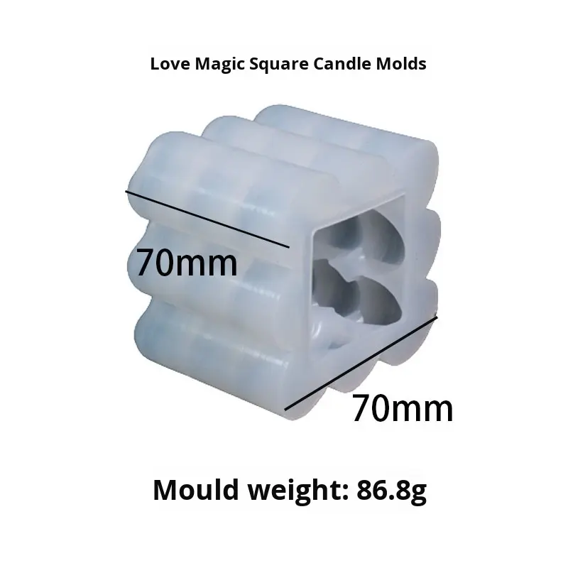Heart shaped Rubik's Cube Candle Silicone Mold