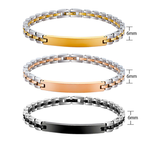 Bracciale cubano multicolore catena a doppia fila <span class=keywords><strong>con</strong></span> fibbia magnetica in acciaio inossidabile intrecciato placcato oro gioielli da uomo a doppio strato - Product Image 3