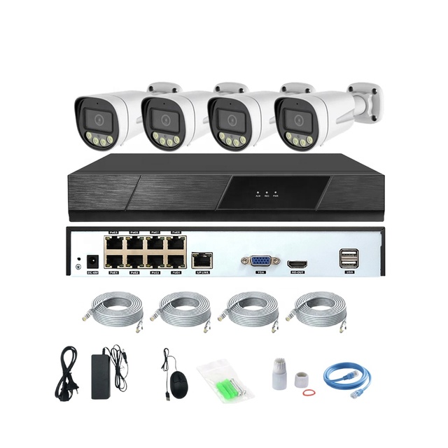 Customized 4 Channel CCTV IP Security Home POE IP Camera AI intelligence detection Security System NVR Kit for Home Outdoor