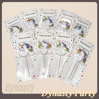 Bougies d'anniversaire numériques 0-9 en cire de paraffine peinte, motif licorne blanche, pour décoration de gâteaux et fournitures de fête, pour l'exportation