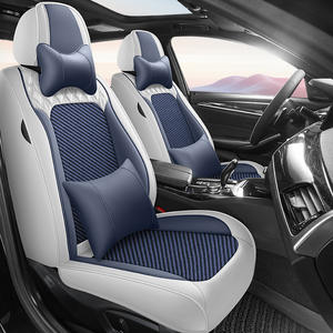 25 nuovi coprisedili per auto con raffreddamento estivo in tessuto traspirante e confortevole con coprisedili per auto in seta di ghiaccio blu Set completo - Product Image 2