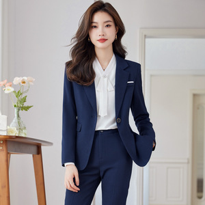 Women's Pink Suit Set Full Sleeve Anti-Wrinkle Office Lady Commute Work Uniform - Product Image 2