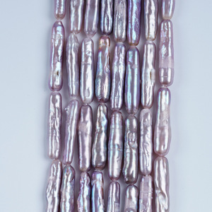Petites perles d'eau douce naturelles de forme baroque, fines et allongées, 5-6 mm, couleur argent, bricolage, matériau rectangulaire, couleur blanche, en vrac - Product Image 5