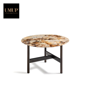 Table basse de luxe moderne scandinave avec plateau en marbre <span class=keywords><strong>Pandora</strong></span>, structure en acier inoxydable, résistante aux rayures, structure robuste pour le salon - Product Image 3