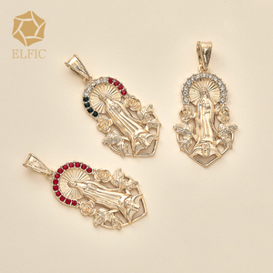 Elfic Katholischer Schmuck Vergoldete Ketten mit Anhänger Jungfrau Maria Rosenkranz Halsketten & Ketten - Product Image 5