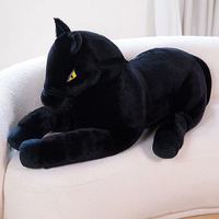 Coussin en peluche cheval noir pour se coucher - Coussin en peluche pour se reposer - Coussin de câlin extra large et super doux