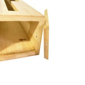 Haute Qualité Rectangle Bambou <span class=keywords><strong>Cling</strong></span> Film Feuille D'aluminium Boîte De Coupe Sculpté Couteau De Coupe Rotatif En Plastique Distributeur D'emballage QYBAMBOO - Product Image 2