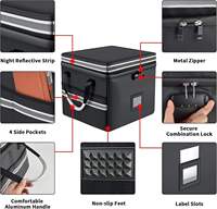 Boîte de rangement pour documents en polyester ignifuge, imperméable, pliable, extensible, à deux niveaux, pour la maison et le bureau, grande capacité