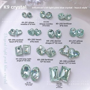 Strass en cristal K9 pour nail art, rose clair et <span class=keywords><strong>bleu</strong></span>, forme irrégulière multi-facettes, à pointe acérée, forme carrée épaisse, cœur asymétrique, style Ins - Product Image 3