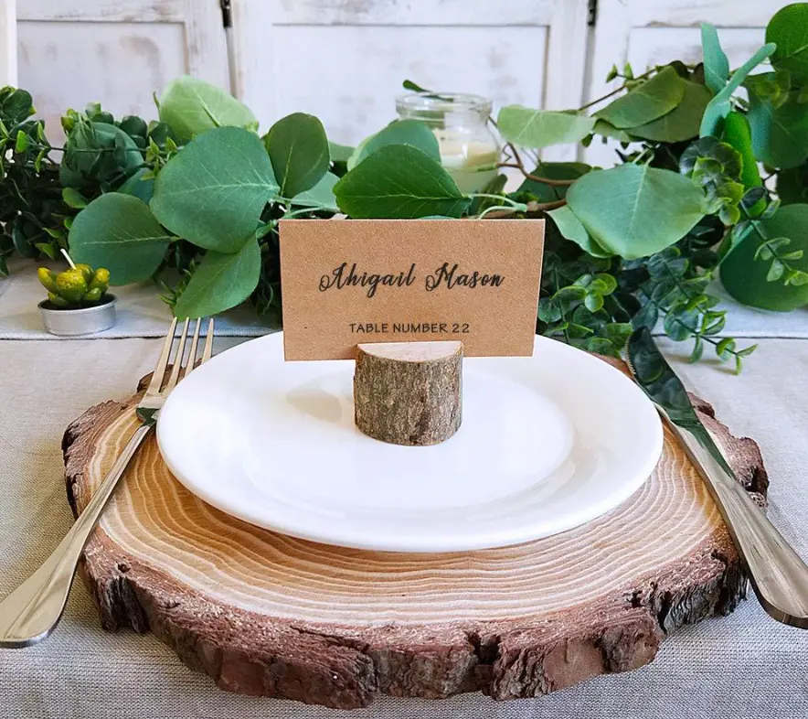 Ecological wooden stump note wooden business card holder wedding meeting wooden decoration