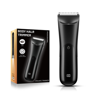 Tondeuse Premium pour Poils Pubiens Masculins avec Lames en Céramique et Écran LED, Rechargeable par USB, Autonomie de 120 Minutes, Tondeuse Corporelle pour Hommes - Product Image 1