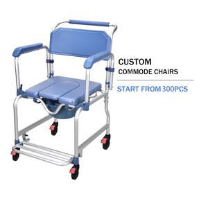 <span class=keywords><strong>Silla</strong></span> de <span class=keywords><strong>Ducha</strong></span> y WC 3 en 1 de Aluminio, Ligera, Antideslizante, Plegable, Ajustable, Portátil, con <span class=keywords><strong>Ruedas</strong></span> Silenciosas, 150 kg - Product Image 1